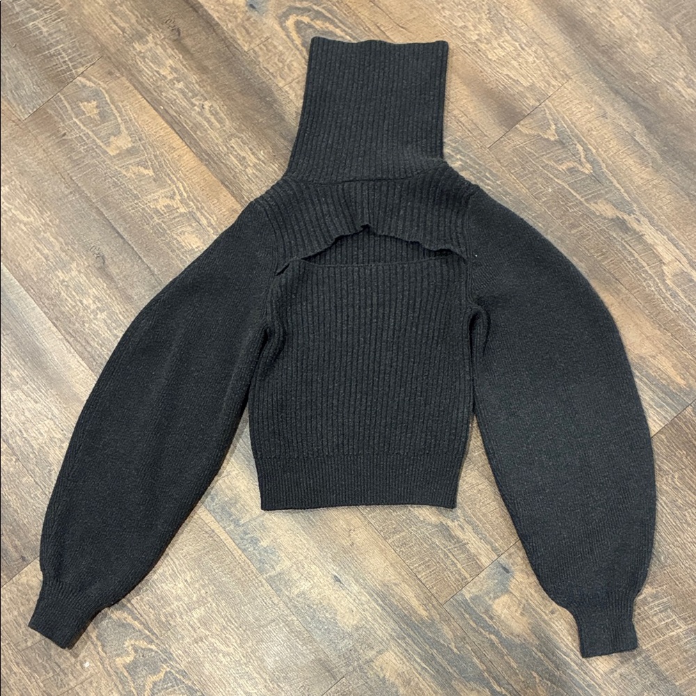 Free People Black Cowl Neck Sweater